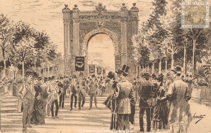 Universal Exhibition in Barcelona. School Holidays: the procession through the Arch of Triumph