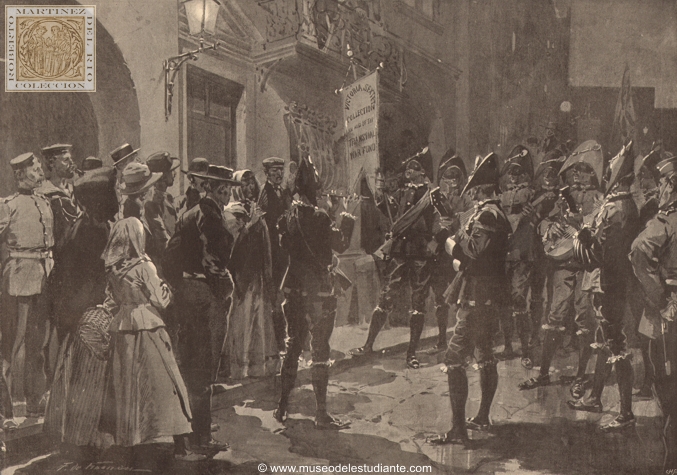 En ayuda del fondo de guerra: un desfile de estudiantes espaoles en Gibraltar