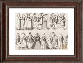 Trajes medievales del siglo XVI 1. Traje académico (ca 1500) 2. Estudiante en traje de gala