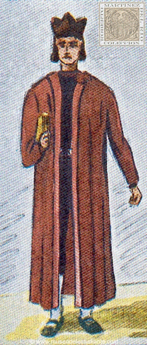 Year 1954 - Students' costume of the Domingo Pons College according to the reform of the Canon Juan Juseu (Year 1553)
