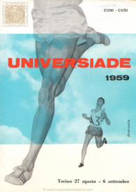 Official card of participant in the first Universiade, held in Italy