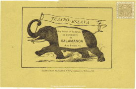 Publicidad de la representación de la obra "Un estudiante de Salamanca" en el Teatro Eslava