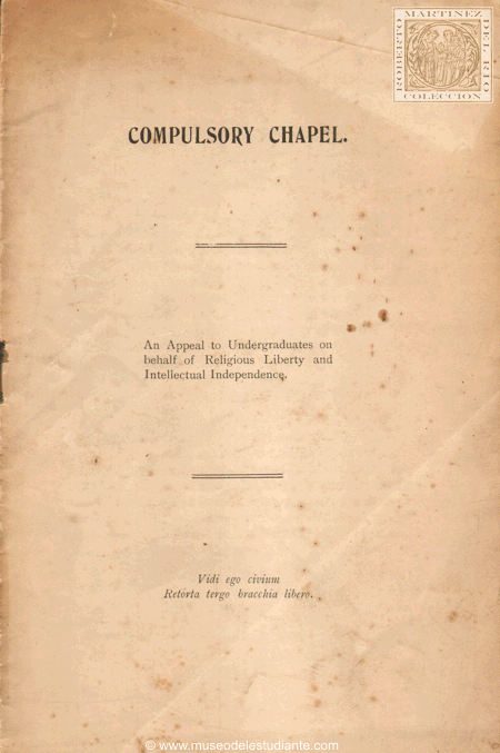 Compulsory chapel: to the freshmen of Cambridge University