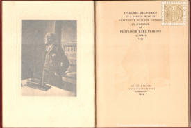 Speeches delivered at a dinner held in University College, London in honour of Professor Karl Pearson 23 april 1934