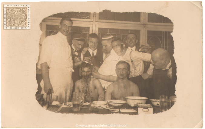 German students healing their wounds after fighting a duel at the University