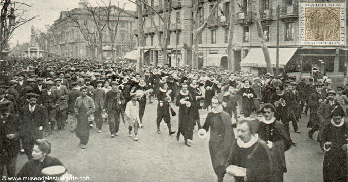 Barcelona .- The Estudiantina at the Philharmonic Center of Crdoba coming back to greet the Governor of the province