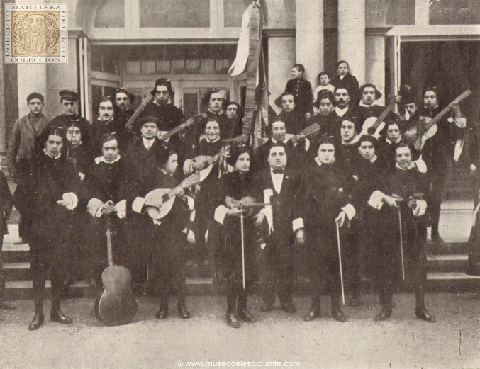 The Estudiantina Zaragozana. Student collective who has gone to San Sebastian to raise funds for the Tuberculosis Sanatorium in Zaragoza 