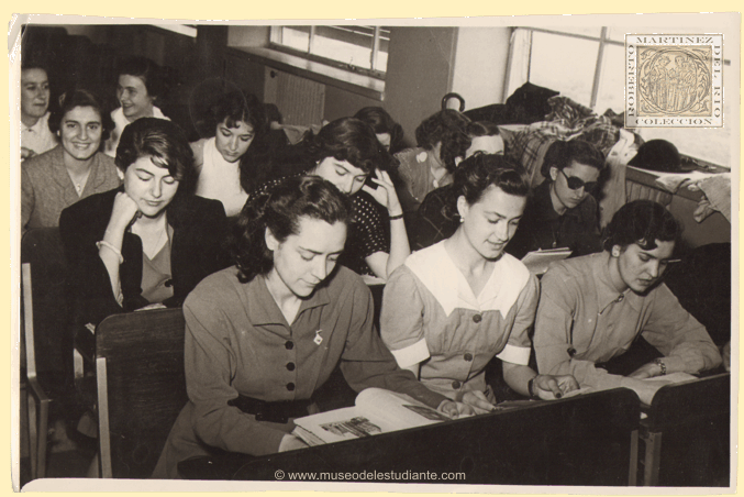 A classroom of university women