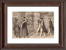 An Oxford Proctor requesting a student to put on his gown, instead of carrying it on his arm