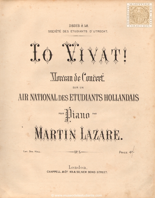 Io vivat! Morceau de concert sur un air national des tudiants hollandias