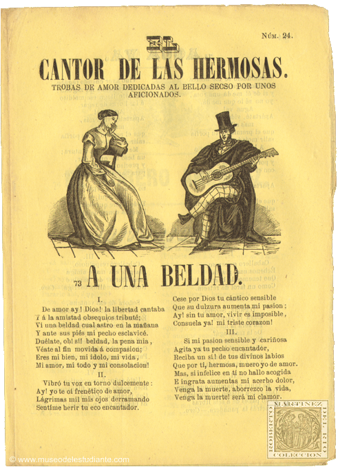 El cantor de las hermosas. Trobas de amor dedicadas al bello secso por unos aficionados: Estudiantina