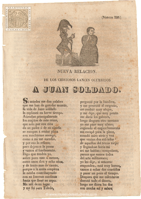 Nueva relacin de los chistosos lances ocurridos a Juan Soldado