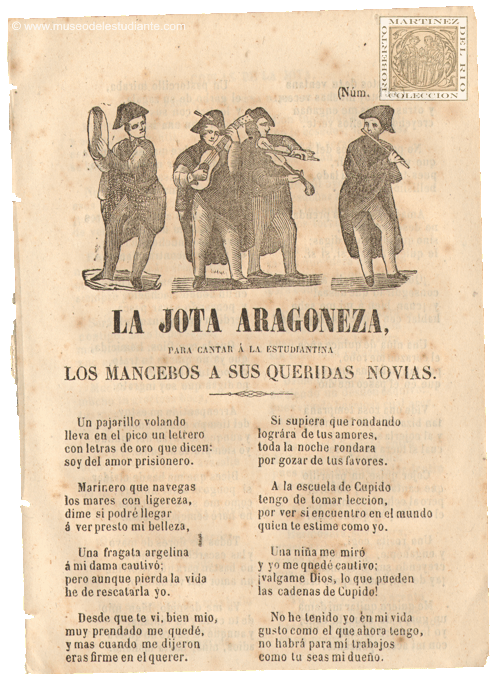 La jota aragoneza, para cantar  la estudiantina los mancebos a sus queridas novias