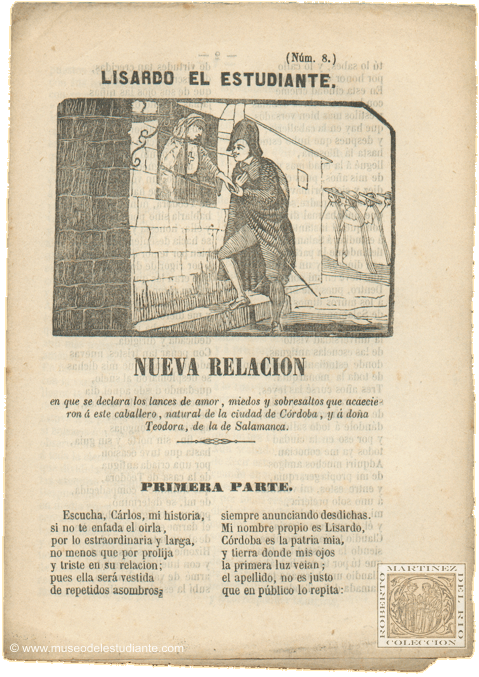 Lisardo el estudiante. Nueva relacion en que se declara los lances de amor, miedos y sobresaltos que acaecieron  este caballero, natural de la ciudad de Crdoba, y  doa Teodora, de la de Salamanca