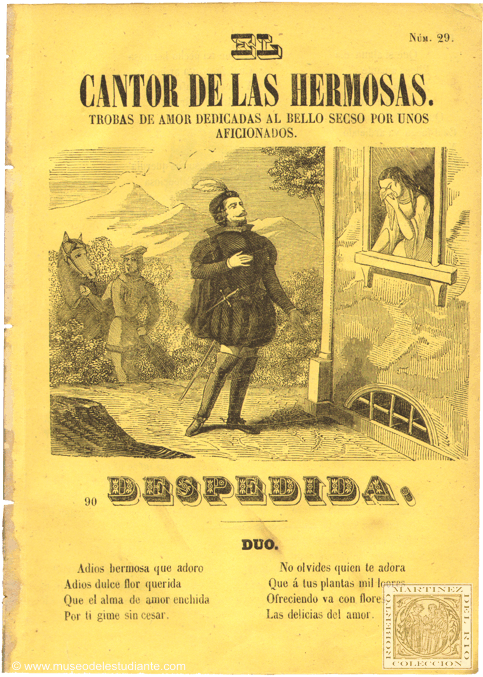 El cantor de las hermosas. Trovas de amor dedicadas al bello sexo por unos aficionados: Despedida. Do a Laura. Vals coreado de la Estudiantina