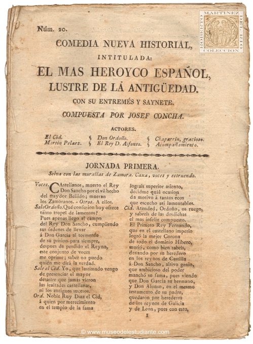 Comedia nueva historial intitulada: El ms Heroyco espaol, ilustre de la antigedad, con su entrems y saynete. Entrems nuevo, Por engaar engaarse, y el hostelero burlado. Saynete, Las Pruebas de un casado