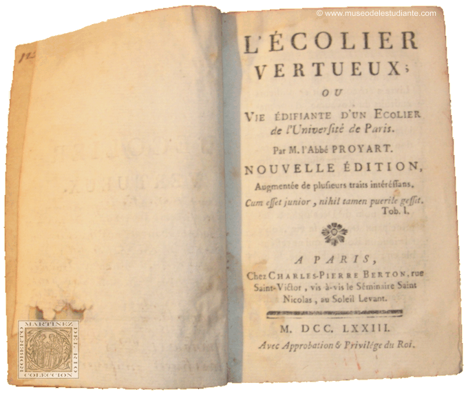 L' colier vertueux ou vie difiante d'un Ecolier de l' Universit de Paris